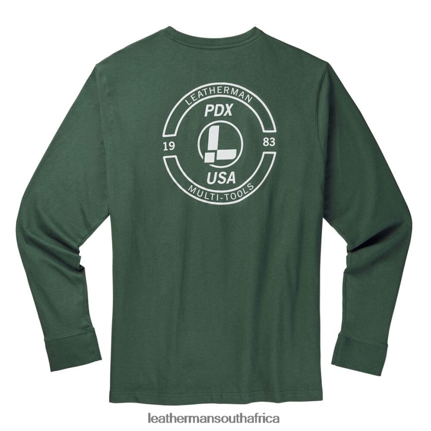 60BT4R92 Green Apparel Leatherman Brand Stamp Long Sleeve Tee