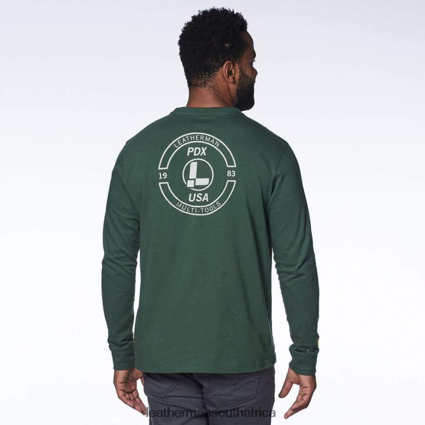 60BT4R92 Green Apparel Leatherman Brand Stamp Long Sleeve Tee