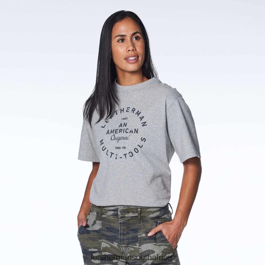 60BT4R95 Gray Apparel Leatherman Heritage Badge Short Sleeve Tee