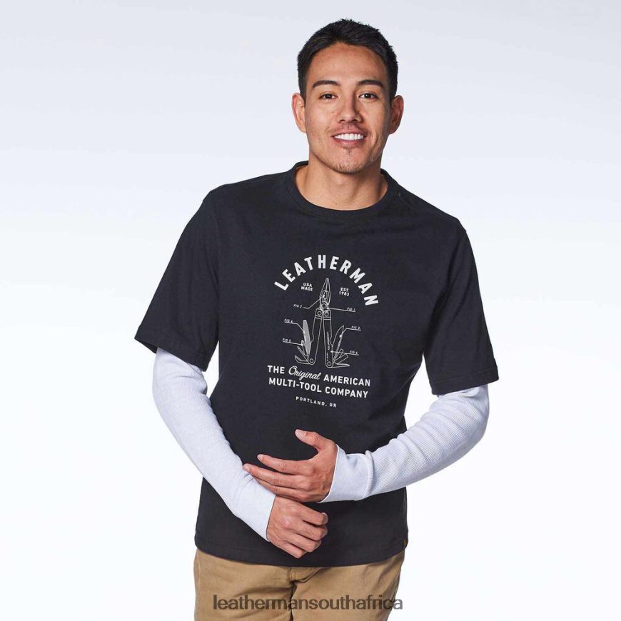 60BT4R97 Black Apparel Leatherman PST Heritage Short Sleeve Tee